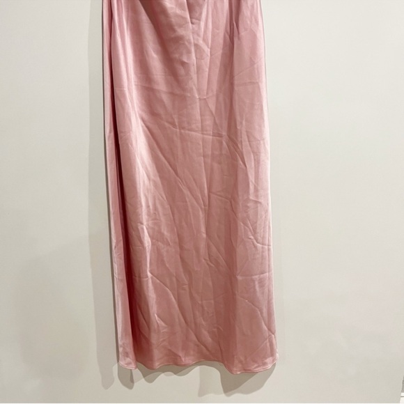 NWT Reformation Valora Satin Halter Maxi Dress in Color Babygirl Pink Size 6 - Picture 7 of 15